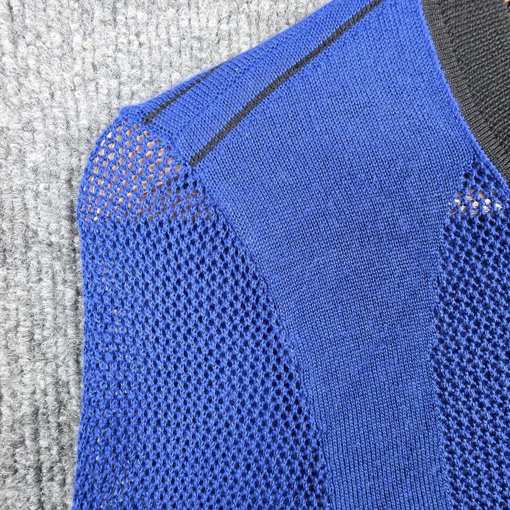 Rag & Bone Sweater Womens S Cobalt Blue Black Sheer Mesh Knit pullover Top Shirt - Picture 4 of 10